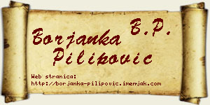 Borjanka Pilipović vizit kartica
